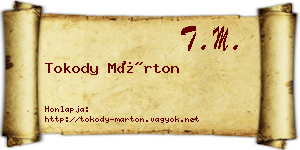 Tokody Márton névjegykártya