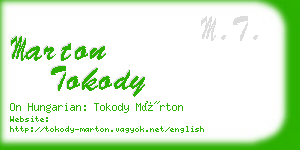 marton tokody business card